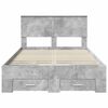 vidaXL Bed Frame Concrete Grey 120 x 190 cm Engineered Wood
