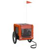 vidaXL Pet Bike Trailer Orange and Black Oxford Fabric&Iron