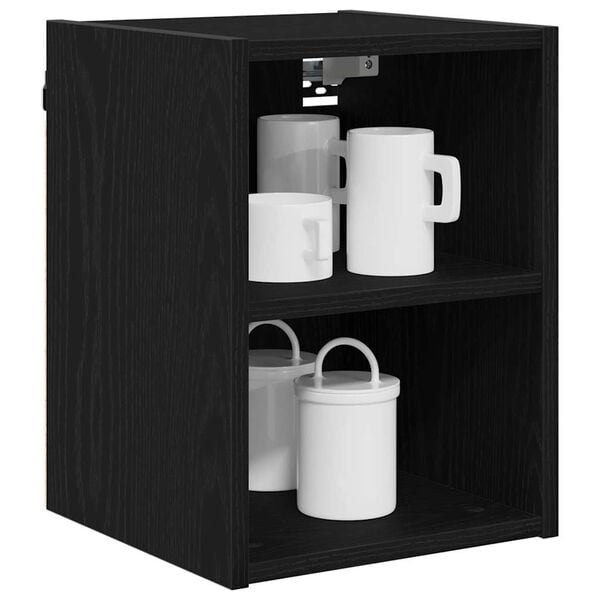 vidaXL Hanging Cabinet Black Oak 30 x 29.5 x 40 cm Engineered Wood