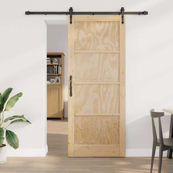 vidaXL Sliding Door ORKDAL Brown 86 x 211 cm Solid Pine Wood