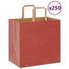 vidaXL Paper Bags 250 pcs with Handles Red 26x17x25 cm