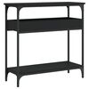 vidaXL Console Table with Shelf Black 75x29x75cm Engineered Wood
