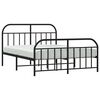 vidaXL Metal Bed Frame without Mattress with Footboard Black 150x200cm