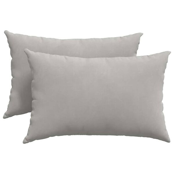 vidaXL Sofa Pillows 2 pcs Light Grey 60 x 40 cm Fabric