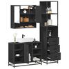 vidaXL 3&nbsp;Piece Bathroom Furniture Set&nbsp;Black Engineered Wood