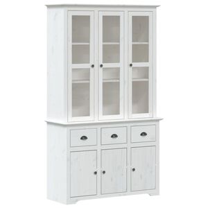 vidaXL Highborad "BODO" White 115.5x43x200.5 cm Solid Wood Pine
