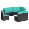 vidaXL 8 Piece Garden Sofa Set with Cushions Black Poly Rattan