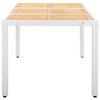 Garden Table White 190x90x75 cm Poly Rattan and Solid Acacia Wood