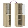 vidaXL Highboard with Glass Door Sonoma Oak 35x37x142 cm