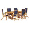 vidaXL 7 Piece Garden Dining Set Solid Wood Acacia and Textilene