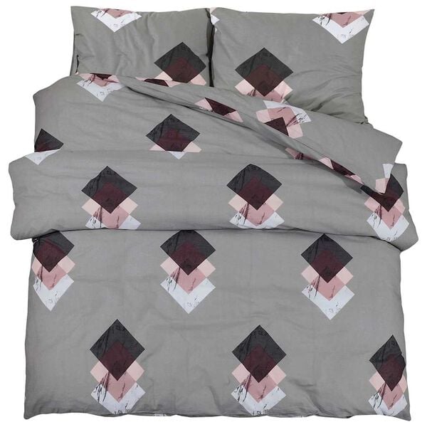 vidaXL Duvet Cover Set Grey 155x220 cm Cotton
