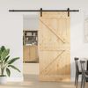 vidaXL Sliding Door with Hardware Set 90x210 cm Solid Wood Pine