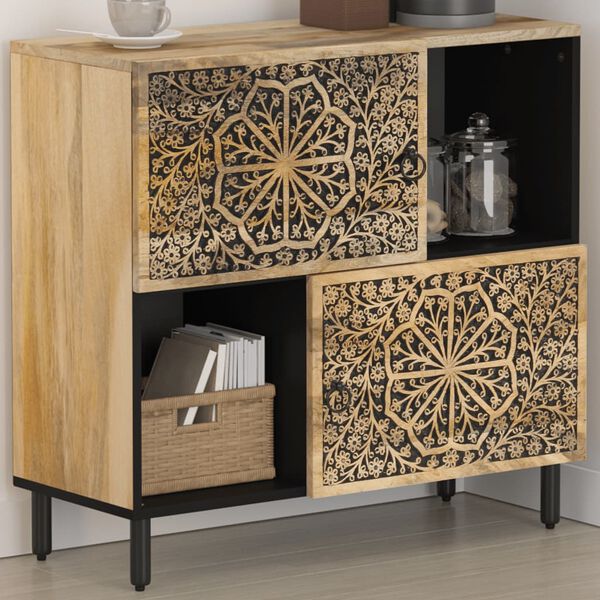 vidaXL Side Cabinet 80x33x75 cm Solid Wood Mango
