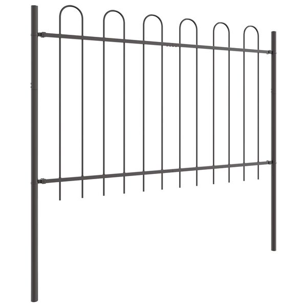 vidaXL Garden Fence Grey 1.7 x 1 m Powder-coated Steel