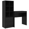 vidaXL Desk with Drawer with Shelf with Storage 2 pcs Black Oak