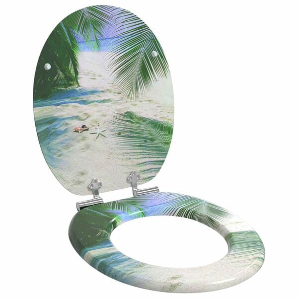 vidaXL Toilet Seat 2 pcs Green 43.8 x 37.8 cm MDF board