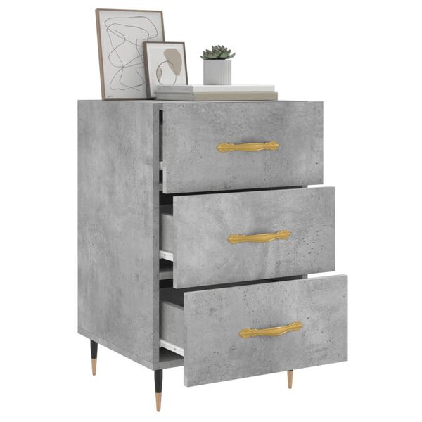 vidaXL Bedside Cabinet Concrete Grey 40x40x66 cm Engineered Wood