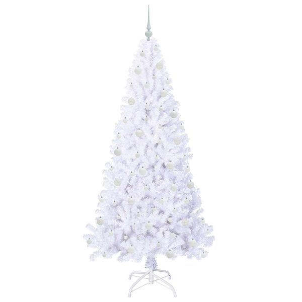 vidaXL Artificial Christmas Tree with Stand White 210 cm PVC and Steel