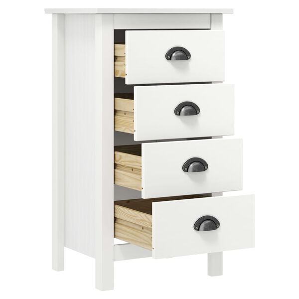 vidaXL Sideboard Hill White 46x35x80 cm Solid Pine Wood