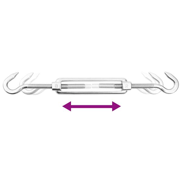 vidaXL 9 Piece Sunshade Sail Accessory Set Stainless Steel