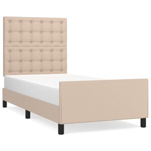 vidaXL Bed Frame without Mattress Cappuccino 80x200 cm Faux Leather