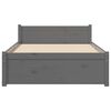 vidaXL Bed Frame without Mattress Grey Solid Wood 75x190 cm Small Single Small Single