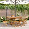 vidaXL Folding Garden Chairs 6 pcs Beige Solid Wood Acacia