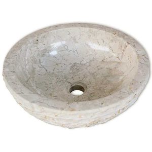 vidaXL Basin Marble 40 cm Cream