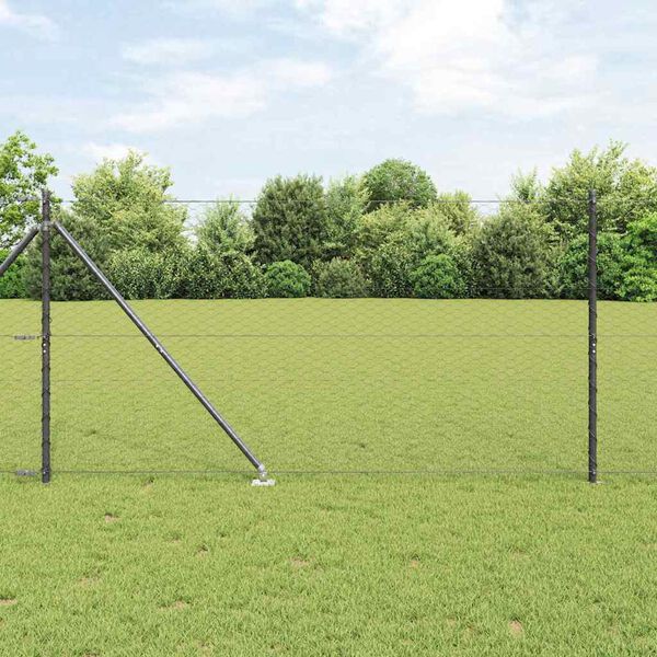 vidaXL Fence Post Grey 25 x 1.2 m (36 mm mesh) Steel