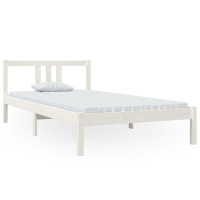vidaXL Bed Frame White Solid Wood 100x200 cm