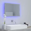 vidaXL LED Bathroom Mirror Concrete Grey 60x8.5x37 cm Acrylic