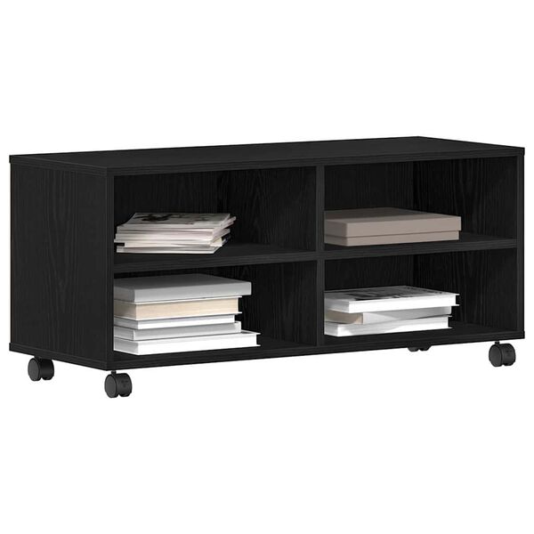 vidaXL TV Cabinet Black 90 x 35 x 40.5 cm Engineered wood