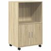 vidaXL Rolling&nbsp;Cabinet Sonoma Oak 55x40x91 cm Engineered Wood
