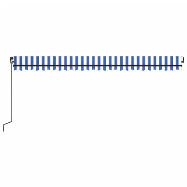 vidaXL Manual Retractable Awning with LED 500x350 cm Blue and White