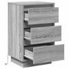 vidaXL Bedside Cabinet Grey 39 x 34.5 x 65 cm Engineered wood