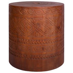 vidaXL Parasol Base 21 kg Brown Solid Mahogany Wood Hand Carved