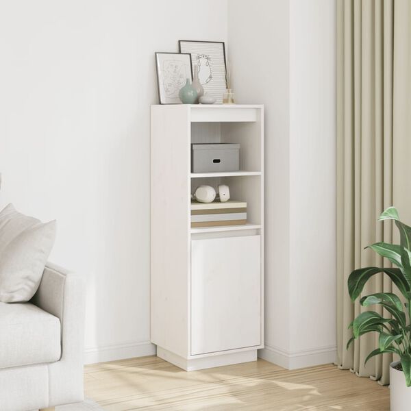vidaXL Highboard White 37x34x110 cm Solid Wood Pine