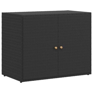 vidaXL Garden Storage Cabinet Black 100x55.5x80 cm Poly Rattan
