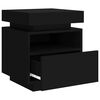 vidaXL Bedside Cabinets with LED Lights 2 pcs Black 40x39x48.5 cm