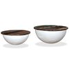 vidaXL Coffee Table Set 2 Pieces Solid Reclaimed Wood White Bowl Shape