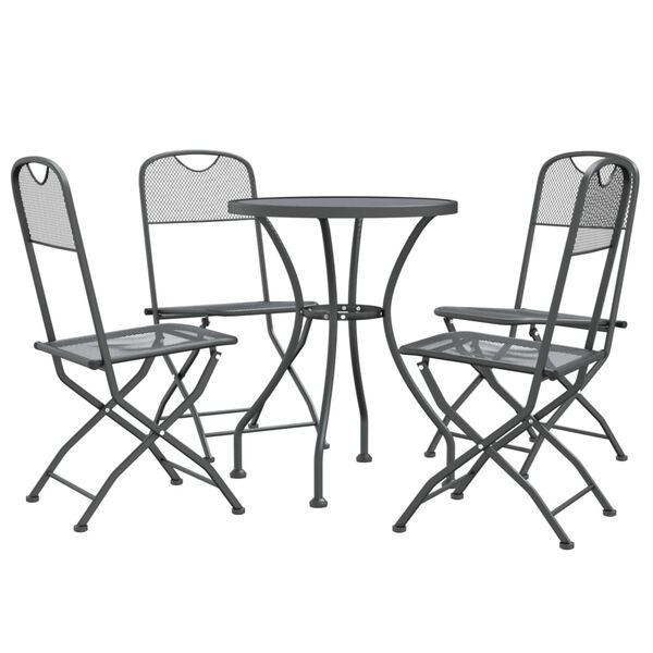 vidaXL 5 Piece Garden Dining Set Expanded Metal Mesh Anthracite