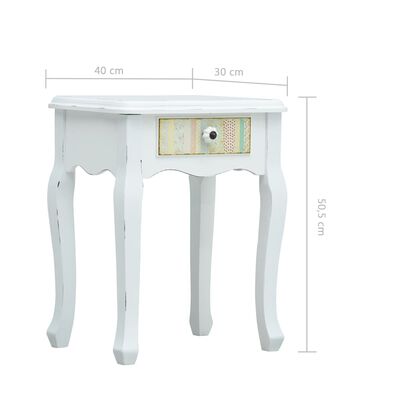 vidaXL Bedside Cabinet White 40x30x50.5 cm Wood