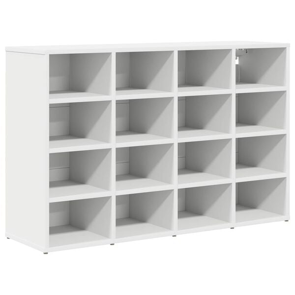 vidaXL Shoe Cabinet with Shelf White 103 x 30 x 67 cm Engineered Wood