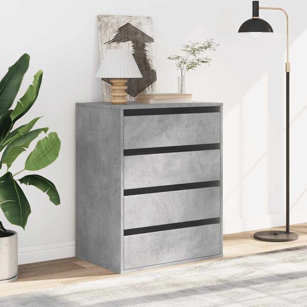 vidaXL Corner Chest of Drawers Concrete Grey 60x41x76 cm Engineered Wood