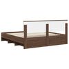 vidaXL Bed Frame with Headboard Brown Oak 200 x 200 cm Engineered Wood