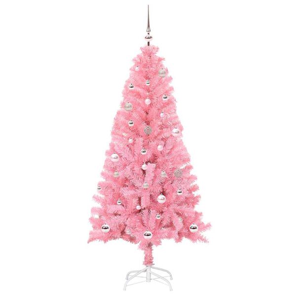 vidaXL Christmas Tree with 150 LEDs with Stand Pink 150 cm PVC