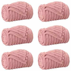 vidaXL Throw Blankets 6 pcs Pink 150 x 130 cm 2.85 kg Fleece