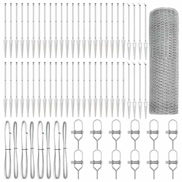 vidaXL Fence Post Silver 100 x 0.4 m (25 mm mesh) Steel