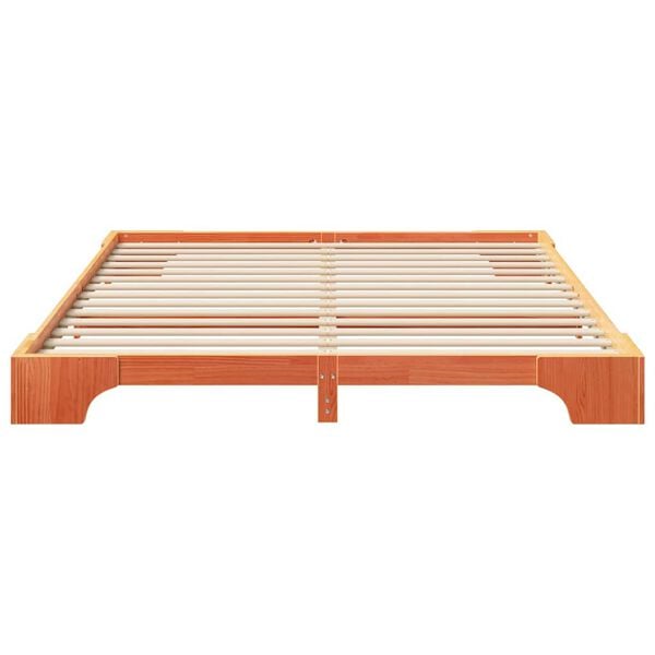 vidaXL Bed Frame Brown 200 x 210 cm Solid Pine Wood