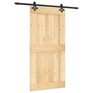 vidaXL Sliding Door 100 x 210 cm Solid Pine Wood (Untreated)